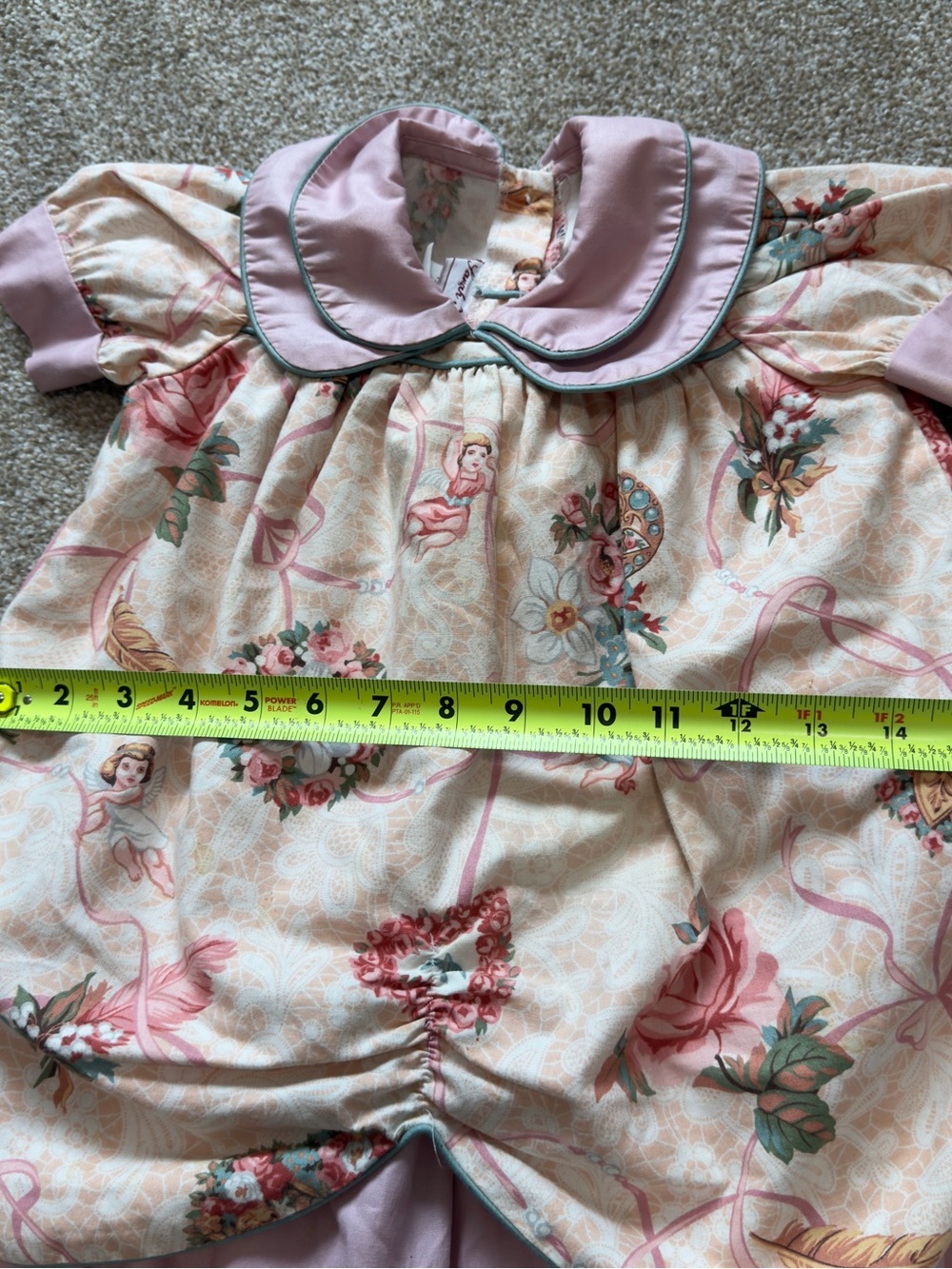 Vintage Sarah Kent 2T Pink Cherub Floral Peter Pan Collar Bubble Dress USA - Picture 9 of 13